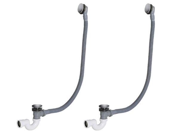 2x Beaux badwaste verlengd 90cm clicksysteem Lilas chroom