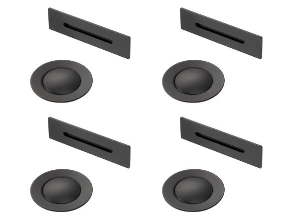 4x Royal Plaza afdekset voor afvoer/overloop bad mat zwart