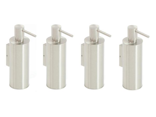 4x Novio zeepdispenser Umea geborsteld nikkel