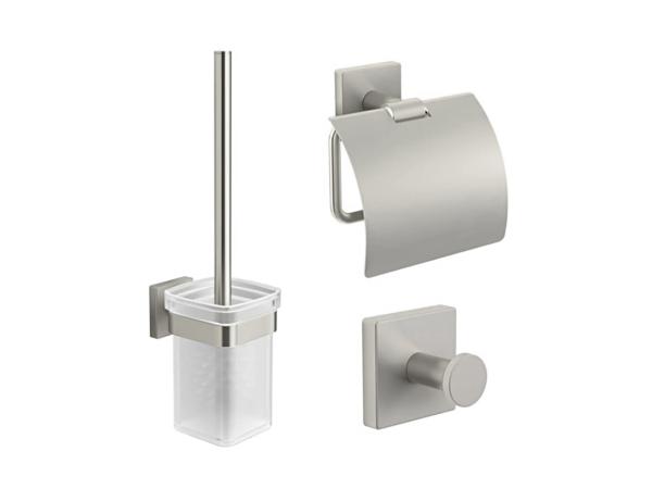 Beaux toilet set 3-delig Torcy geborsteld chroom