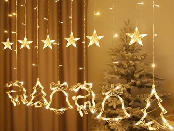 Kerst gordijn - diverse figuren