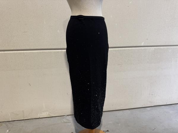 Sandro midi-rok met strass-steentjes maat 40 Zwart