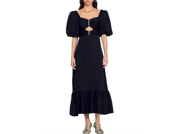 Sandro Fabala geweven jurk Maat 40 Zwart