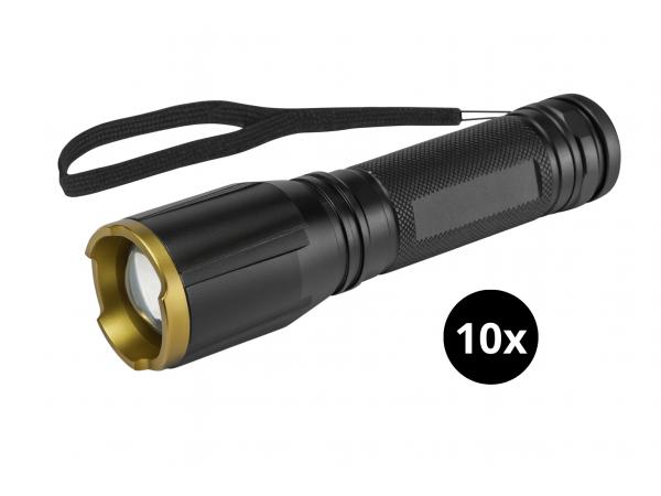 10 Stuks Militaire Zaklamp - 3x AAA Batterijen (niet inbegrepen) - 2000 Lumen - IP65 Waterdicht