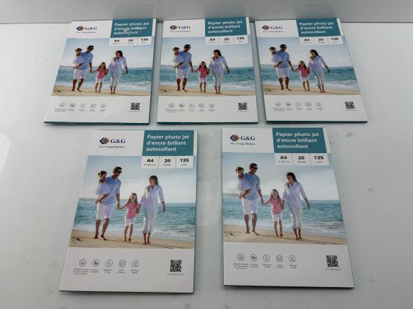 5x G&G Inkjet Fotopapier Zelfklevend – A4, 135 g/m²