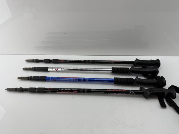 Set van 4 wandelstokken met antishock vering verstelbaar