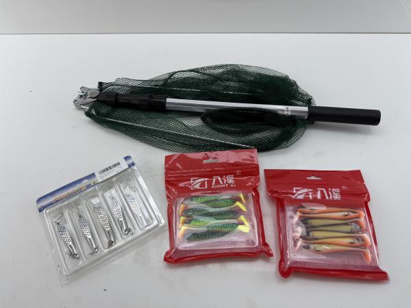 Visspullen set – Schepnet 1.5m + kunstaas set