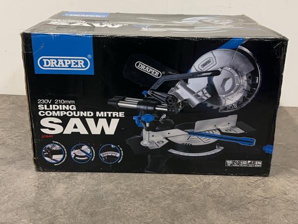 Draper Verstekzaag met lasersnijgeleider verschuifbaar