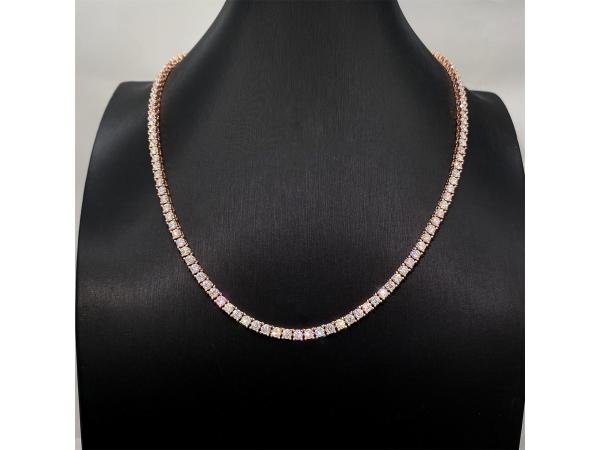 Rose tenniscollier met briljanten van 12.50 carat totaal