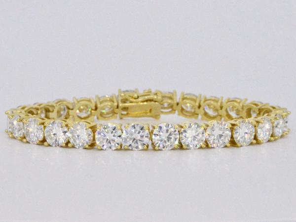 Gele tennisarmband met briljanten