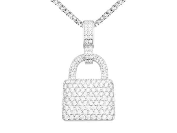 "lock" hanger volledig rondom gezet met witte briljanten