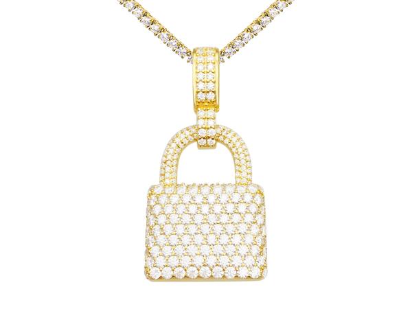 "lock" hanger volledig rondom gezet met witte briljanten