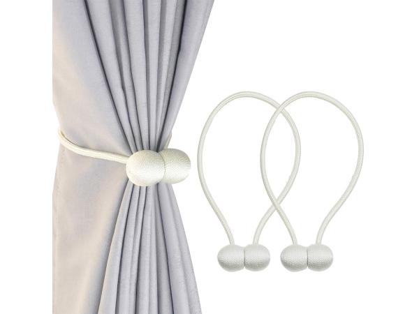 Gordijnmagneten set van 2 - wit