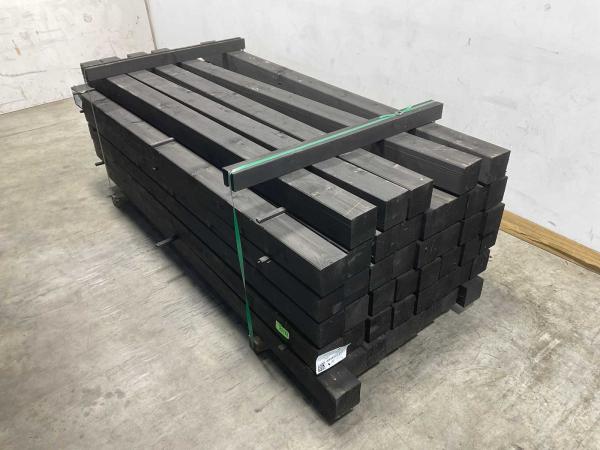 15x Vuren paal geschaafd zwart geïmpregneerd 250x12x12cm