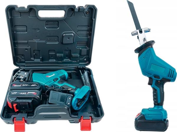 Reciprozaag - Houtzaag- incl 2 accu's 24V + 4 Zaagbladen