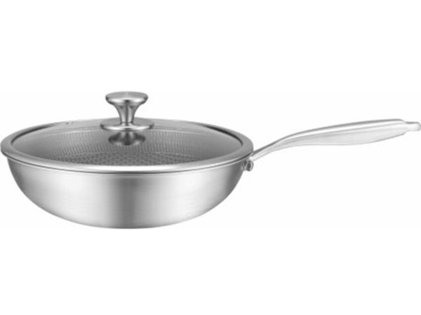 Wokpan Keramisch - 28 cm - Deksel -3-laags antiaanbaklaag