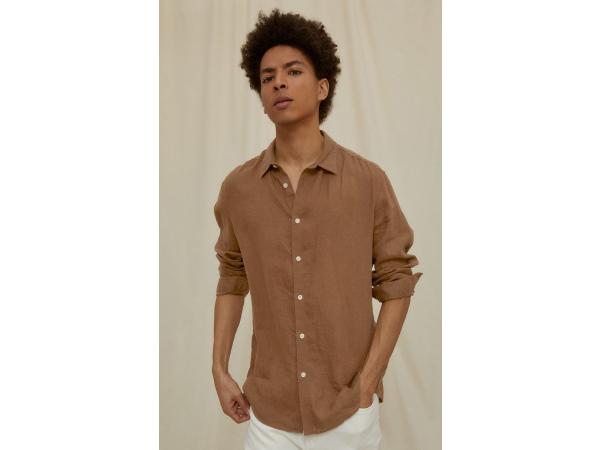 Drykorn heren blouse Ruben bruin Maat L