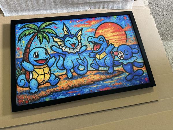 Pokemon Schilderij Waterparty 60x40cm 