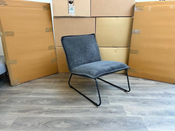  Fauteuil Cas (2 stuks) - Design - Lounge - Ribstof - Grijs