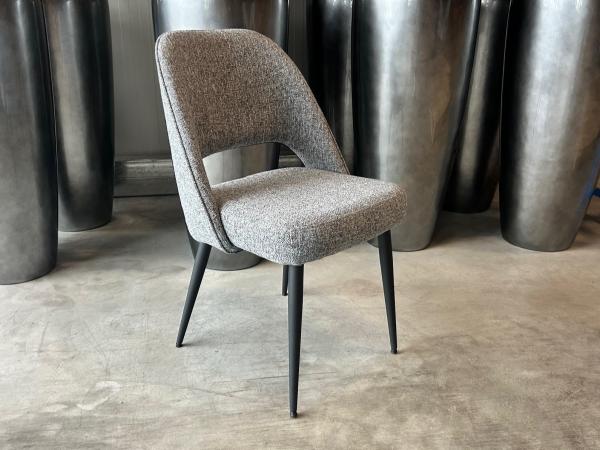 Eetkamerstoel Chef (set van 8) Linnenstof - Donker Grijs