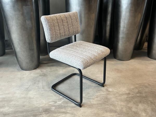 Eetkamerstoel Wicky (set van 4) Linnenstof - Grijs