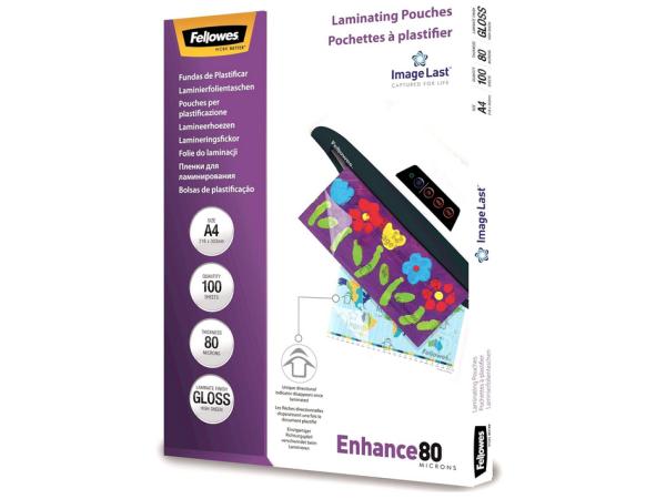 Lamineerhoes A4, Glanzend, 80 Micron met ImageLast, 100pk 