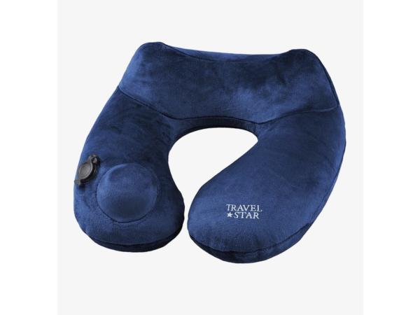 4x Travel Star Blauw Opblaasbaar Nek Kussen Blauw