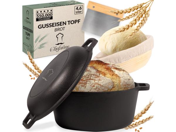 Chefarone Gietijzeren Pan 4,6 L - Braadpan  Ø24CM