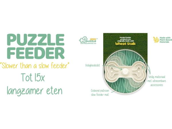Puzzle Feeder Slow Feeder - Voerpuzzel - Ø25x8 cm Wit Groen