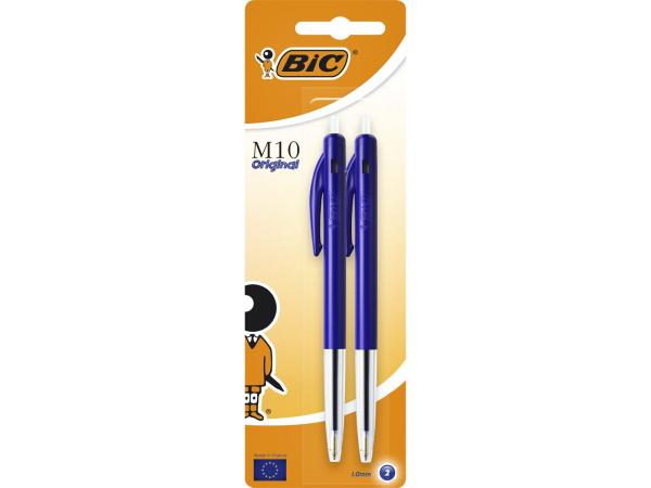 Balpen Bic M10 Clic Blauw Medium Blister