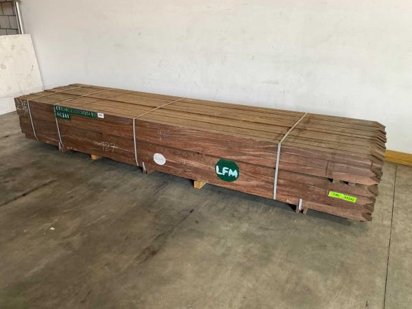 120x Azobé hardhouten tuinpaal gepunt 400x7x7cm