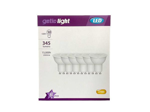 10x  Getic-Light led-spot 6-pack 4,8W GU10
