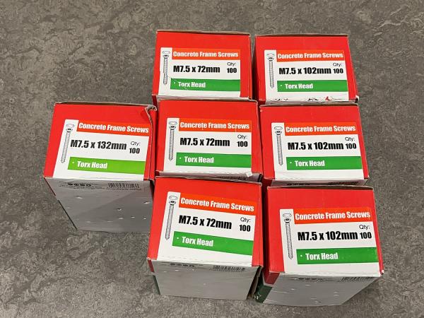 Concrete Frame Screws betonschroeven Torxkop set 7-delig