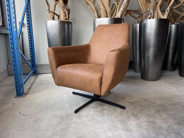 Fauteuil Arsenie -Draaibaar- Microleder - Cognac - Camel 