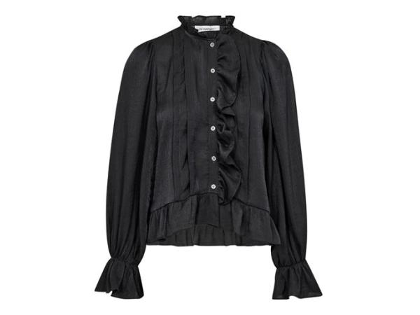 Co'Couture MelinaCC Blouse maat XS met ruches, antraciet,