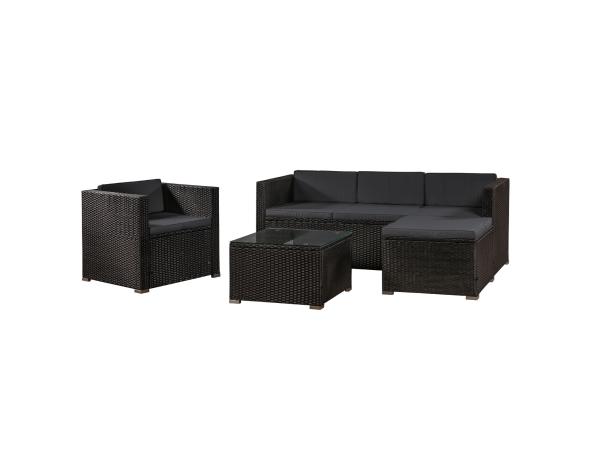 Polyrotan Loungeset Punta Cana L - Zwart