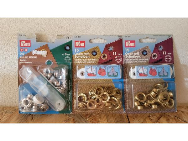 3x Eyelets with washers PRYM 541371 5413743