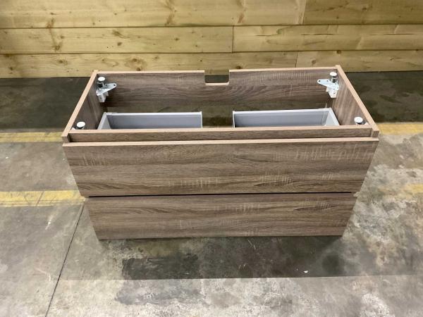 Lavigo wastafelonderkast 2 laden 100cm Gino 2.0 bruin eiken