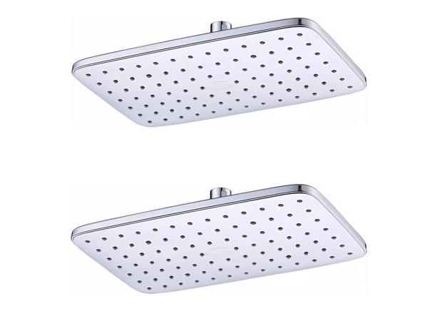 2x Beaux hoofddouche rechthoekig 29x18cm Port chroom