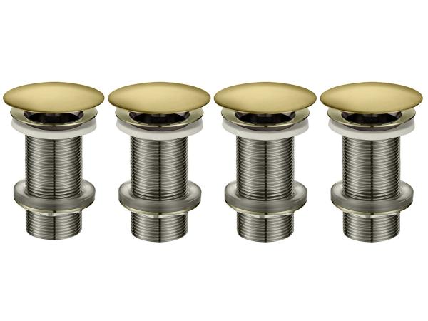 4x Beaux wastafelplug 1 1/4" lange schacht Lilas brons