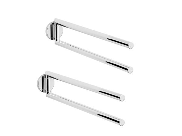 2x Novio handdoekhouder 2-lids 400x60mm Riga geborsteld