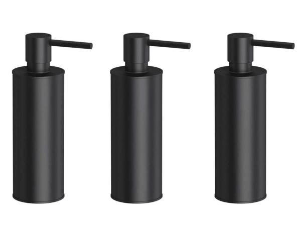 3x Novio zeepdispenser staand 150ml Umea mat zwart