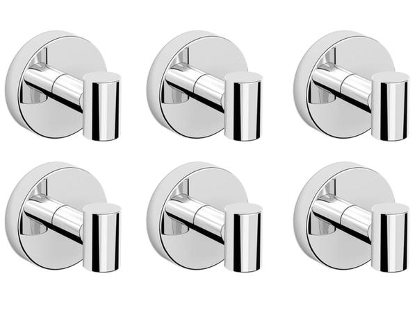 6x Beaux handdoekhaak magnetisch Ulis chroom