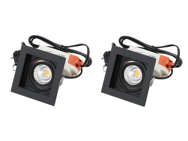 2x Base On led inbouwspot met trafo 90x90mm zwart