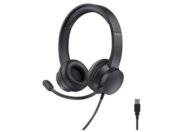 Trust On-Ear USB Headset met Microfoon