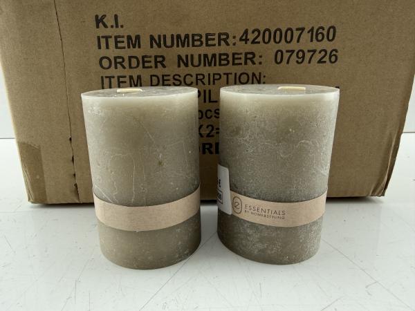 24x Essentials | Taupe kaarsen 7x10 cm