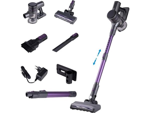 Steelstofzuiger Draadloos - Zonder Zak op Accu - 3 Verschillende Opzetstukken - Kruimelzuiger - 250W - 22Kpa