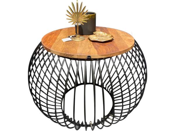 Salontafel Mangohout - Bijzettafel - Industrieel - 80 x 80 x 51 cm