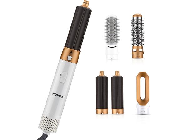 Novoz Krultang 5 in 1 - Multistyler - Airstyler - Multifunctioneel - Fohnborstel - Wit-Goud