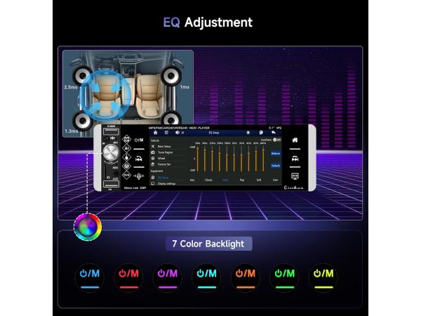 Android Auto Apple Carplay autoradio 1 Din 5.1 inch